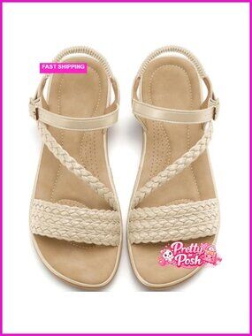 Comfortable Strappy Flat Sandals Women Casual Walking Shoes